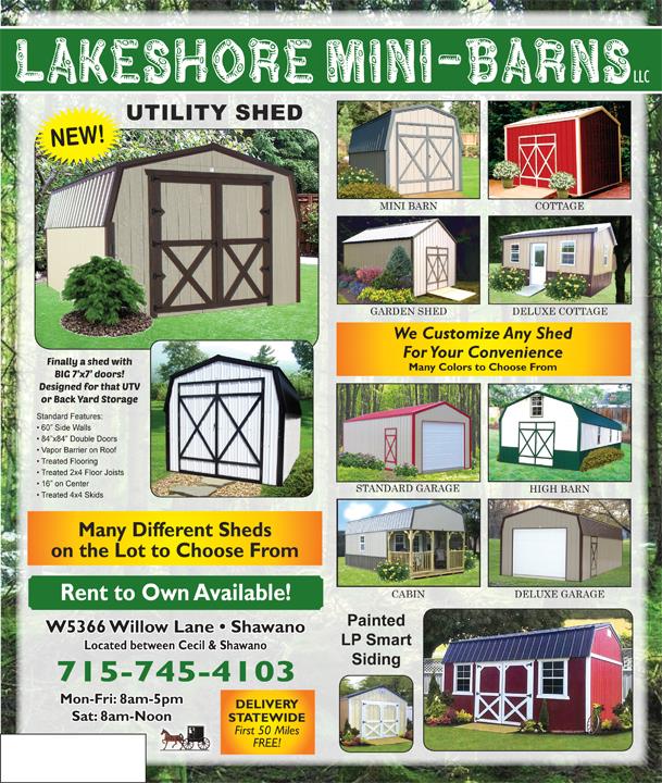 Lakeshore Mini Barns Builders Shawano Wi